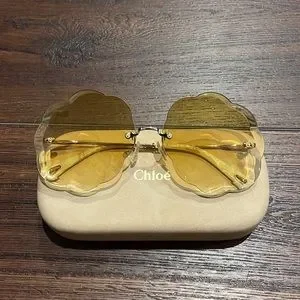 Chloe sunglasses with case and cleaning cloth. Chloe | Accessories | Chloe Oversized Scallops Sunglasses  main image 2